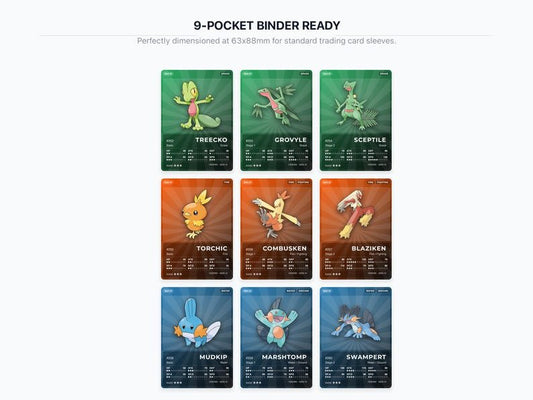 Pokémon Hoenn Pokédex Placeholder 252-386 | Gen 3 Binder Organizer | Printable Pokémon Cards | Master Set Tracker | 300 DPI | ENGLISH