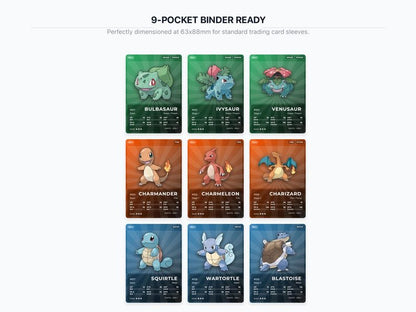 Pokémon National Pokédex Placeholder 001-1025 | Gen 1-9 Complete | Printable Pokémon Cards | Binder Organizer Tracker | 300 DPI | ENGLISH