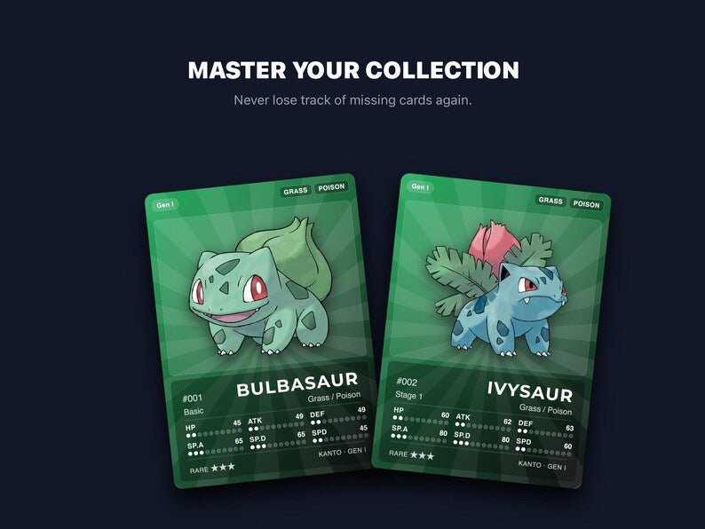 Pokémon National Pokédex Placeholder 001-1025 | Gen 1-9 Complete | Printable Pokémon Cards | Binder Organizer Tracker | 300 DPI | ENGLISH