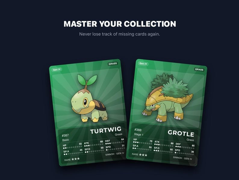 Pokémon Sinnoh Pokédex Placeholder 387-493 | Gen 4 Binder Organizer | Printable Pokémon Cards | Master Set Tracker | 300 DPI | ENGLISH