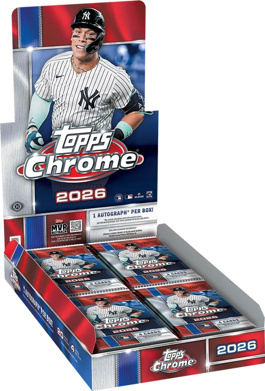2026 Topps Chrome MLB Baseball Factory Sealed Hobby Box